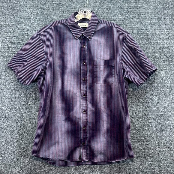 Taylor Stitch Men's Striped Organic Cotton Button Down Short Sleeve Shirt (44) L - Picture 6 of 14